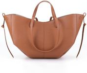 Vegan Leather Tote Handbag Large Capacity Top-handle Purse Shoulder Bags for Woman Trendy Tote Top Handle Satchel, Camel, Small