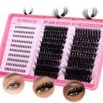 Fluffy Lash Clusters with Bottom Lashes Cluster Eyelash Extensions Thick Volume Individual Lashes 320pcs ALPHONSE Lash Extension Clusters for Beginners (150D+200D, 12-20mm)