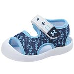 Baby Summer Sandals Breathable Mesh Rubber Sole Non-Slip Outdoor Shoes for Boys and Girls 9-30 Months (Blue-2, 15-18months)