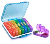 POPCUBE weekly pill organizer 3 times a day, Medicine organizer box| Medicine box,portable travel pill box weekly with large compartments moisture-proof pill case for vitamin, Medicine, pills, supplements (Multicolor-3 Compartment)