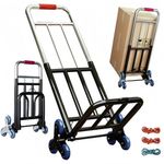 Stair Climbing Trolley Folding Sack Truck, Heavy Duty Hand Truck Foldable Trolley on Wheels, Multi Purpose Sack Truck Moving Trolley, 100kg Load Capacity for Home Office Warehouse Garden Outdoor Use