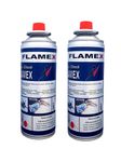 FLAMEX2 Portable butane Liquefied Gas Canister 310g(gross wt)/225g (net wt) Pack of 2 Canisters.