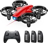 Tomzon A24 Mini Drone for Kids with Battle Mode, Indoor Outdoor RC Drone Quadcopter with Throw to Go, High Speeds Rotation, Self Spin, RC Toys Gifts with 3 Batteries, 3D Flip and Headless Mode, Red