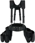 MELOTOUGH Tool Belt with Suspenders Electrician Tool Bag Suspenders Framers Combo Apron Tool Belt Construction Tool Pouch Suspenders Heavy Duty Carpenter Suspension Rig（Grey）