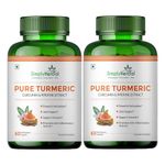 Simply Herbal 800 MG Turmeric Curcumin & Piperine Extract Capsules for Immunity | Immunity Boosters Capsule for Adults | Good for Skin & Joint Pains | Natural and Pure Curcuminoids Capsule, Pack of 2