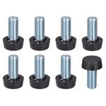 uxcell Adjustable Furniture Feet, 8Pcs M8 Thread - Furniture Leveling Leg Screw in Threaded for Table, Chairs, Sofa, Wardrobe (Black)