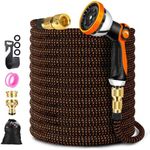 ZARSYN Garden Hose 23m/75ft, Durable Expandable Garden Pipe with 10 Spray Pattern Nozzle & Solid Brass Connectors, Strength Fabric 3750D, Heavy Duty Garden Hose with 4-Layer Latex core