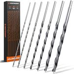 MEISTERGRIFF® Wood Drill Set Long [7 Pieces] - Extra Sharp Drill - Stable & Shatterproof Auger Bit Set - Long Wood Drill Bit Diameter 4, 5, 6, 7, 8, 10, 12 mm