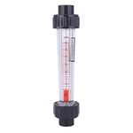 Water Tube Liquid Flowmeter, LZB-15(D) Plastic Tube Flowmeter Liquid Flow Rate Gauge High Accuracy Alkali Acid Resistant, 0.6 MPa Working Pressure (6-60mL/H)