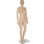 TecTake 172cm Female Mannequin, Full Body Dress Form Dummy with Torso, Glass Base, Rotatable Head and Arms, Adjustable Pose for Retail Clothing Shops Displays