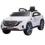 HOMCOM Mercedes Benz EQC Licensed 12V Kids Electric Ride On Car with Parental Remote Control Battery-powered 2 Motors Music Lights Bluetooth for 3-5 Years Old White