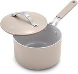 GreenLife Dream 2-Quart Ceramic Nonstick Saucepan with Lid, PFAS-Free & PFOA-Free, Dishwasher & Oven Safe, Stay-Cool Handle, Durable Body, Easy Clean, Versatile Cooking, Taupe