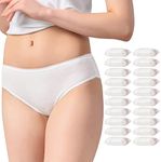 20 Pack Women's Disposable 100% Cotton Underwear Ladies Briefs Panties for Travel Hotel Spa Hospital Stays Emergencies（White-20pcs，M）