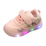 Kids LED Sneakers for Boys Girls Kids LED Light Up Sneakers Hook&Loop Light Up Shoes Sneaker Sport Breathable Casual Sneaker 5 g-Pink