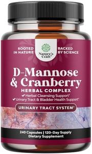 D Mannose with Cranberry Extract Capsules - Potent D Mannose Capsules for Kidney Cleanse and Urinary Tract Health for Women - D-Mannose 1000mg with 1000mg Per Serving (4 Month Supply)