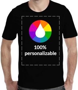 Genérico Camiseta Personalizable · con Tus Fotos y Textos · A Todo Color Serigrafía (FR/ES, Letras, M, Regular, Regular, Negro)