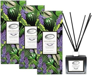 Air Jungles Lavender Scent Reed Diffuser Set with Sticks 3.4 fl oz (Pack of 3), Long-Lasting Essential Oil Air Freshener for Bathroom, Office, Gym, and Bedroom Fragrance Freshener