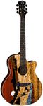 Luna Guitars 6 String Luna Vista Deer Tropical Wood Acoustic-Electric Guitar with Case