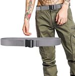 Trimming Shop Nylon Military-Style Webbing Belt, 1.5" Canvas Belt with Quick-Release Plastic Buckle, Combat Webbing Belt for Cargo Pants