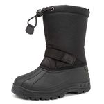 FANTINY Snow Boots for Toddler Girls Waterproof Fur Boots (Toddler/Little Kid) Black Size: 2 M US Little Kid