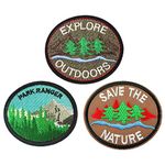 U-Sky Sew or Iron on Patches - Explore Outdoors Save The Nature Patch - Pack of 2 Different Design