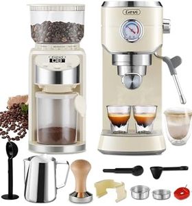 Gevi Espresso Machine 20 Bar with Grinder, Professional Espresso Maker with 35 Precise Grind Settings Burr Coffee Grinders Combos, Super-Automatic Espresso Machines, Ideal for Coffee Lover