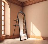 CORSICA DESIGNS 60X24X12 Victorian Metal Freestanding Rectangular Mirror For Living Room, Bedroom And Dressing Corner, Full Length Big Mirror With Stand And Shelves, Saint Gobain Glass