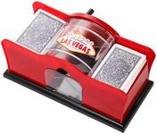 Frcctre Manual Card Shuffler 2 Deck with Hand Crank, Card Shuffler for Blackjack, UNO, Poker, Playing Card Dealer Machine Manual Card Mixer Casino Card Shufflers for Home Card Game Party Club Game