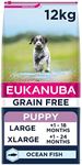 Eukanuba Grain Free Complete Dry Dog Food for Puppy Large and Giant Breeds with Ocean Fish 12 kg