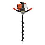 Petrol Earth Auger, Fence Post Hole Digger Borer +3 Drills New, for digging holes on ice or other surfaces,71CC/52cc 2-Stroke,Three Digging Bits,Throttle Switch,8500rpm