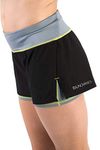 Sundried Womens Gym Shorts Running Fitness and Training 2-in-1 Black Short Shorts (Small)