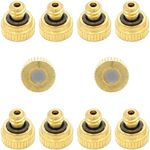 10Pcs Brass Misting Nozzle - 0.004" Orifice (0.1mm) Dia 10/24 UNC Replacement Heads for Outdoor Cooling System (0.1mm)