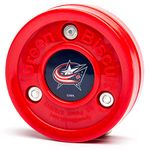 Green Biscuit NHL Pucks - Columbus Blue Jackets - Hockey Training Puck, Stays Flat, Passing/Handling Street Hockey