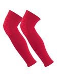 TCK Defender Over The Knee Football Padded Leg Sleeves (Scarlet, Large)