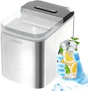 Ice Maker Countertop, Ready 9 Cubes in 6 Mins, 26 lbs Per Day, Portable Ice Machine with Ice Scoop & Basket, Self-Cleaning Ice Makers for Home/Party/RV/Camping, Silver (AU Plug)