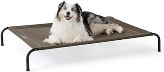 Bedsure XL Elevated Outdoor Dog Bed - Raised Dog Cots Beds for Extra Large Dogs, Portable Indoor & Outdoor Pet Hammock Bed with Skid-Resistant Feet, Frame with Breathable Mesh, Brown