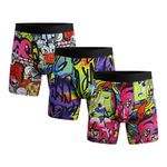 CHUAKIN Boxer Shorts Mens Sport Trunks Multipack Boys Underwear with Fly Pack of 3