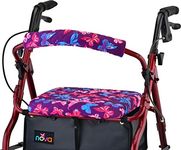 NOVA Medical Products Rollator Walker Seat & Back Cover, Removable & Washable, Butterflies