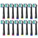 16 Count Replacement Toothbrush Heads Compatible for Oral B Electric Toothbrushes, Black.