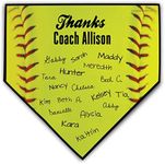 Personalized Softball Coach Home Plate Plaque | Softball Plaques by ChalkTalk Sports