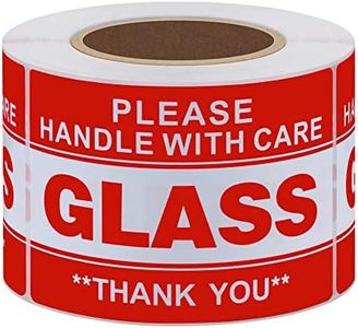 HYBSK 2x3 inch Handle with Care Thank You Glass Stickers Adhesive Label 300 Per Roll (2x3 inch)