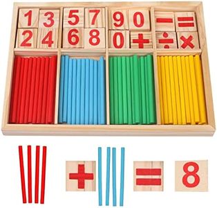 Jeu Numérique Bâtons Bois, Bâton De Comptage en Bois, Maths Bâtons Jouets en Bois Éducatifs, Jouet Montessori Mathématiques, Jouet �éducatif Montessori, Jouets Éducatifs pour Enfants, 3 Ans et +