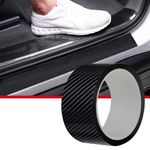 COSIMIXO Car Door Edge Guards Carbon,Fiber Car Wrap Film 5D Gloss Black Vinyl Automotive Wrap Film Self-Adhesive Car Door Sill Protection Film Anti-Collision Fits for Most Car