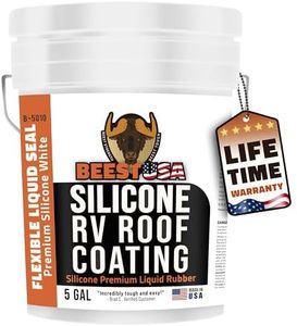 BEEST RV Roof Coating Silicone White, 5 Gal Covers up to 167 sq ft (2 Coat)| Liquid Rubber RV Roof Sealant for Trailer, Camper & Metal Building - Elastomeric Repair Coating, EPDM, TPO Sealer, sealant