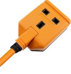 Masterplug One Socket Single Extension Lead, 10 Metre Cable, Unswitched, Heavy Duty, Rewireable, 1-Way Plug Extension Cable, Work Power, Permaplug, Orange, 13A, 1G, 10m, EXS13110O