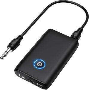 OQIMAX 2 in 1 Bluetooth Transmitter Receiver, Wireless Hands-Free Call Adapter for Car, 3.5mm Bluetooth Audio Adapter