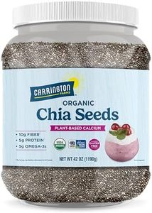 Carrington Farms Organic Chia Seeds Whole Bulk Chia Seeds, USDA Organic, Non-GMO, High Omega-3 & Fiber, Resealable 42 oz Jar for Smoothies, Oats & Meal Prep