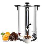 Commercial Coffee Urn, 100 Cup/15L Stainless Steel Large Coffee Dispenser, 1500W Double Wall Electric Urn, for Fast Brewing, Keep Warm for Tea and Drinks in