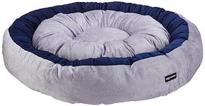 amazon basics Premium Reversible Super Soft Velvet Round Cat Dog Pet Bed Diameter 71 Cms Height 15 Cms (Medium), Blue