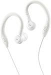 JVC HAEC10W Sports In-Ear Earphones Headphones Sweat Proof with Secure Fit Over Ear Clip and S/M/L Sized Ear Tips - White, 6.0 cm*19.0 cm*3.0 cm